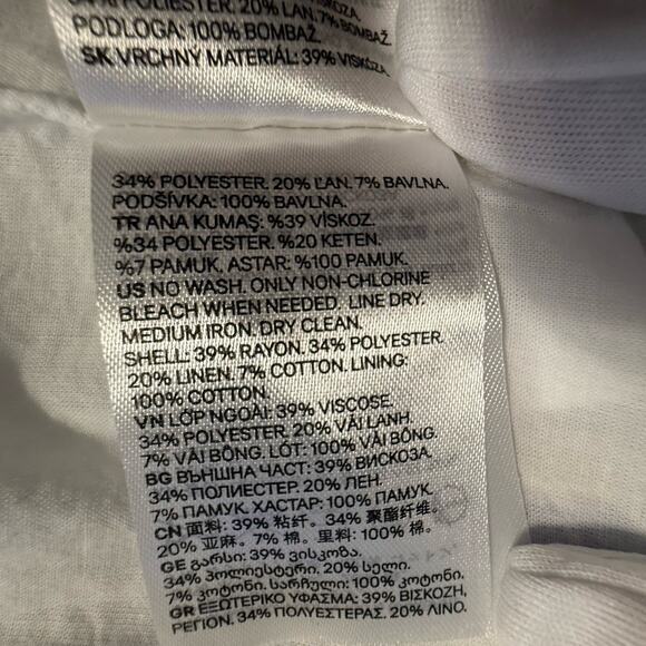 H&M Striped Linen Blend Jacket White Blue 8 Coastal Chic Preppy Academia 88-26 - Picture 14 of 14